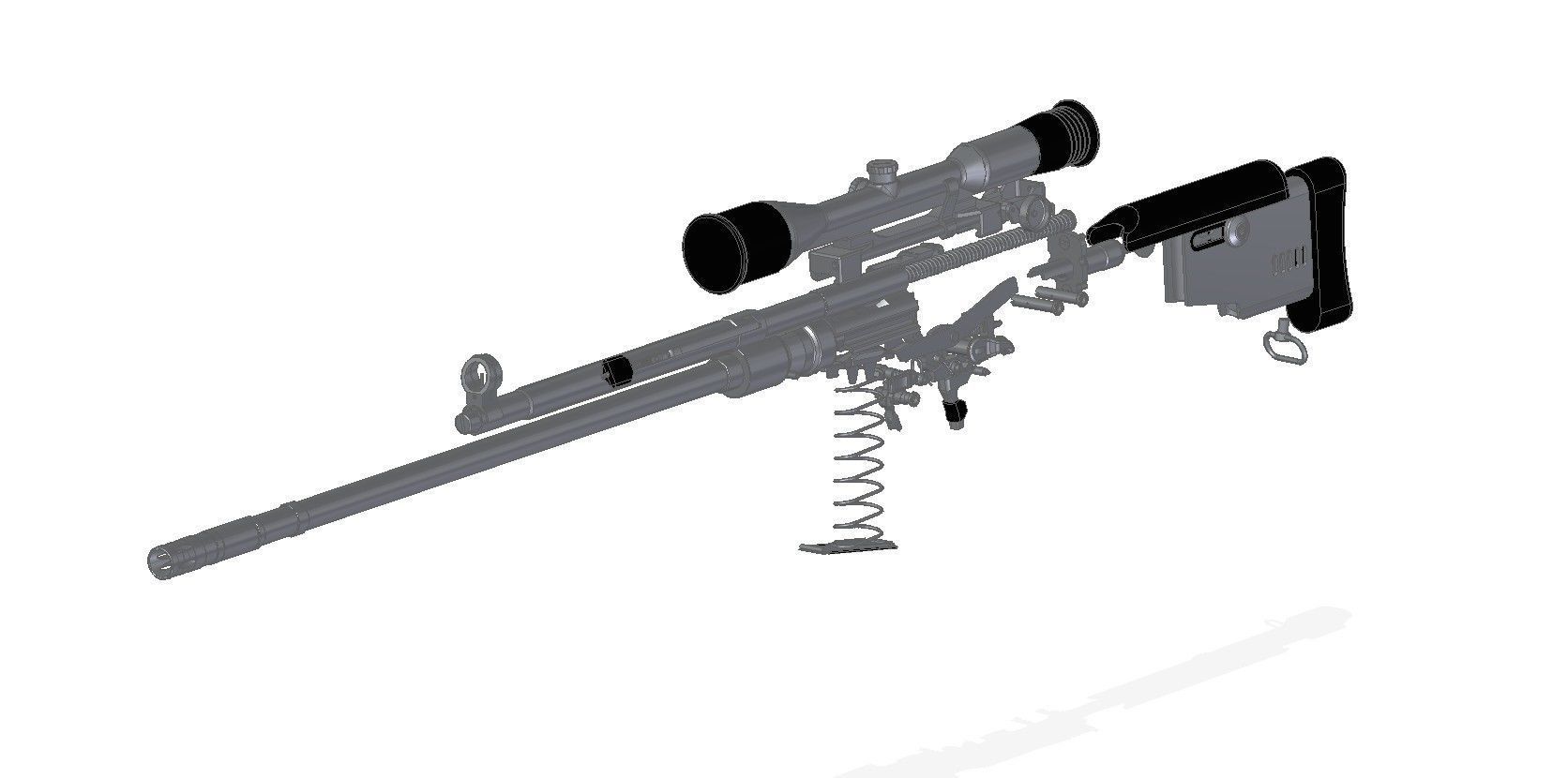 MSG-90 sniper rifle 3D model_11