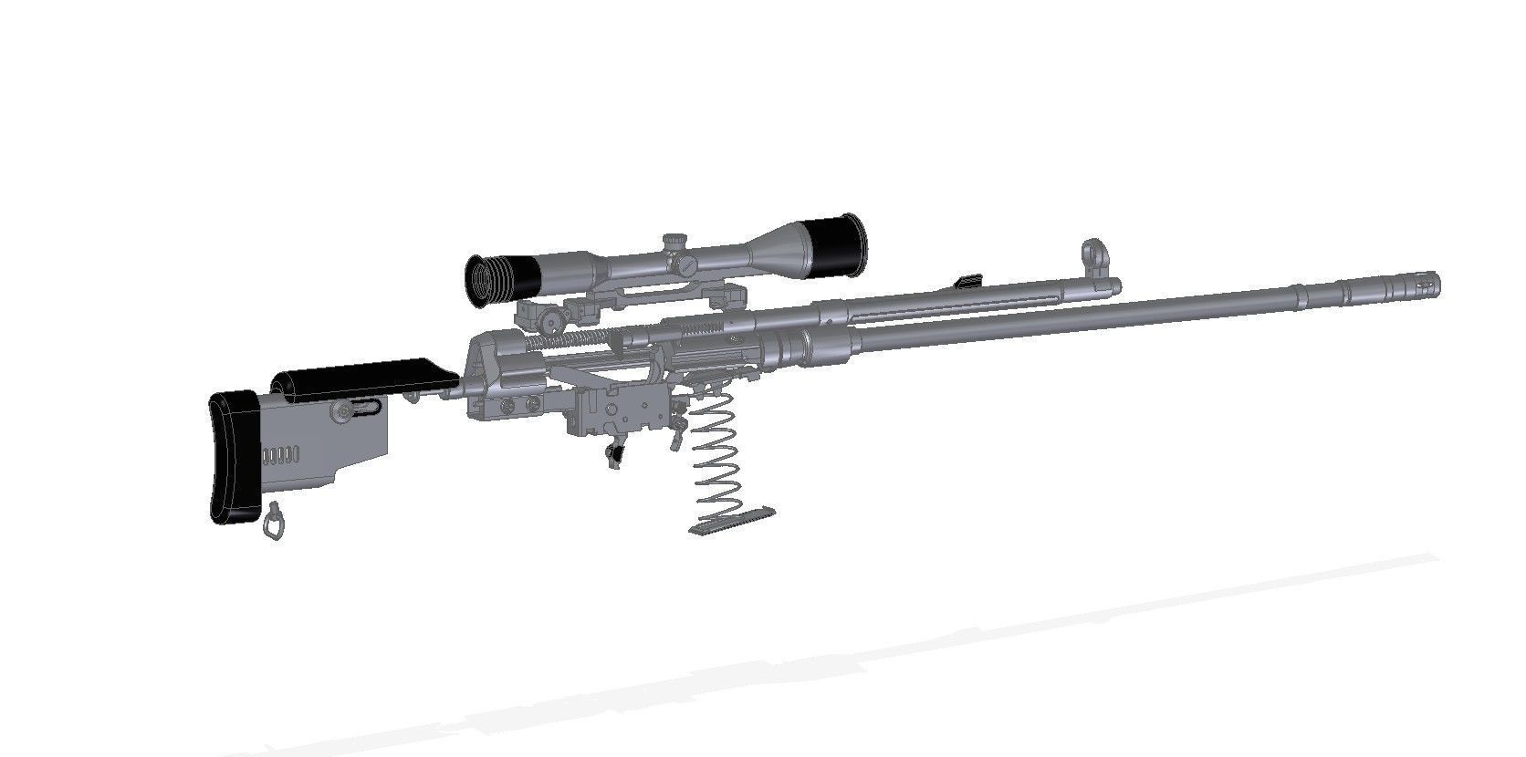 MSG-90 sniper rifle 3D model_13