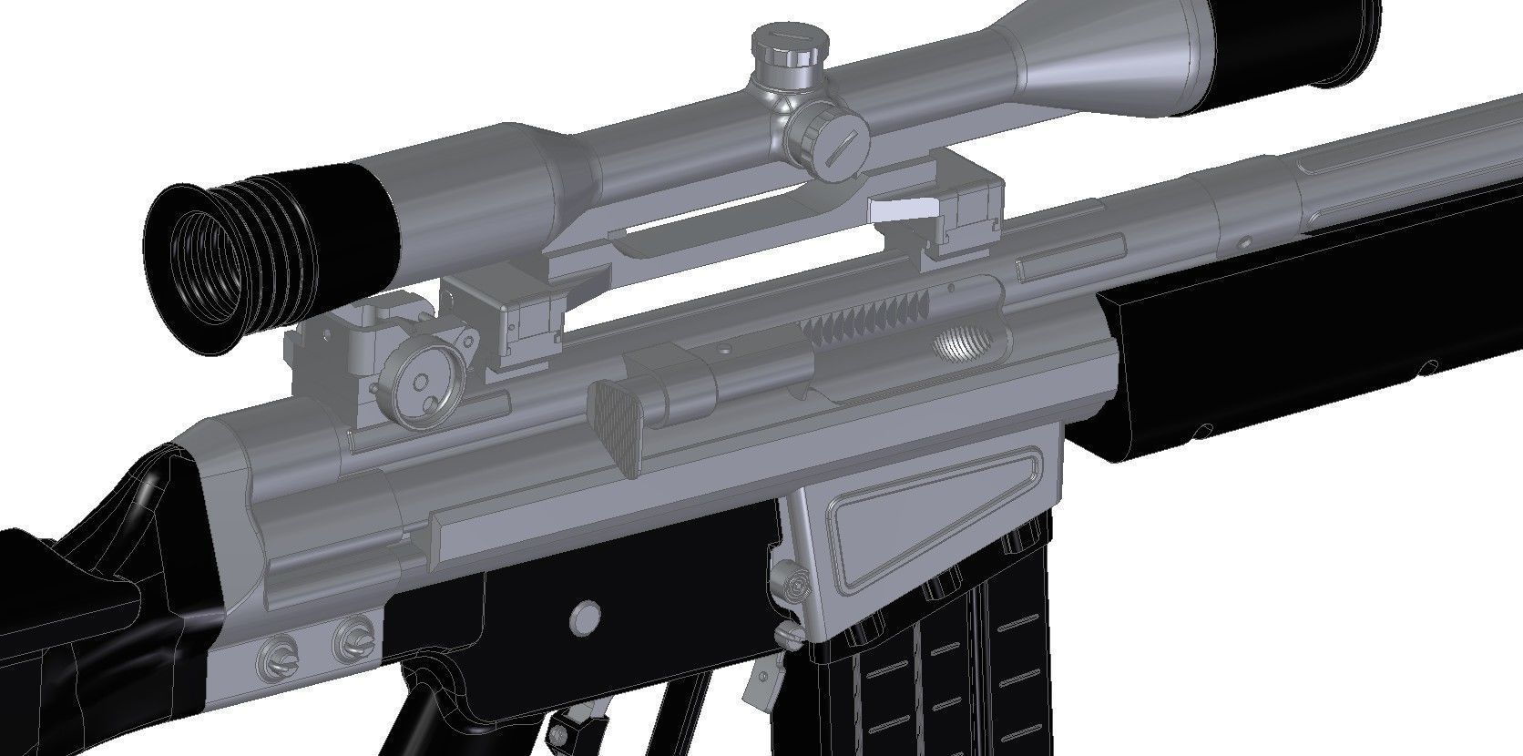 MSG-90 sniper rifle 3D model_9