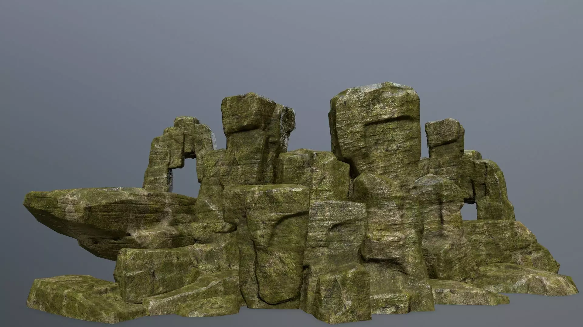 Rock Set Low-poly 3D model_0