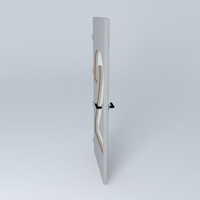 3D door, very detail with glass,  lock and hinger. Free 3D model_2