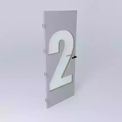 3D door, very detail with glass,  lock and hinger.