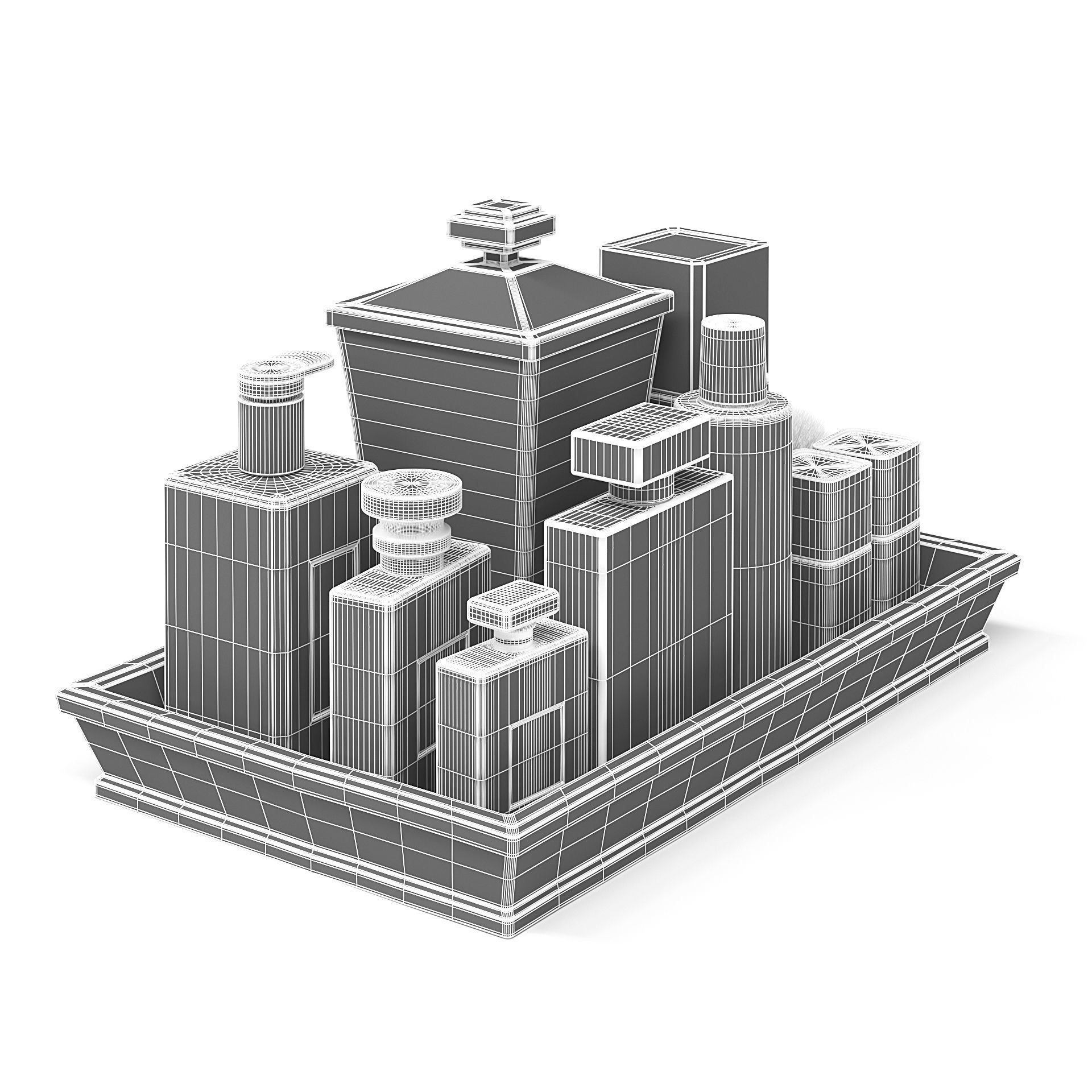 Cosmetics Set 3D Model bathroom vanity tray 3D model_5