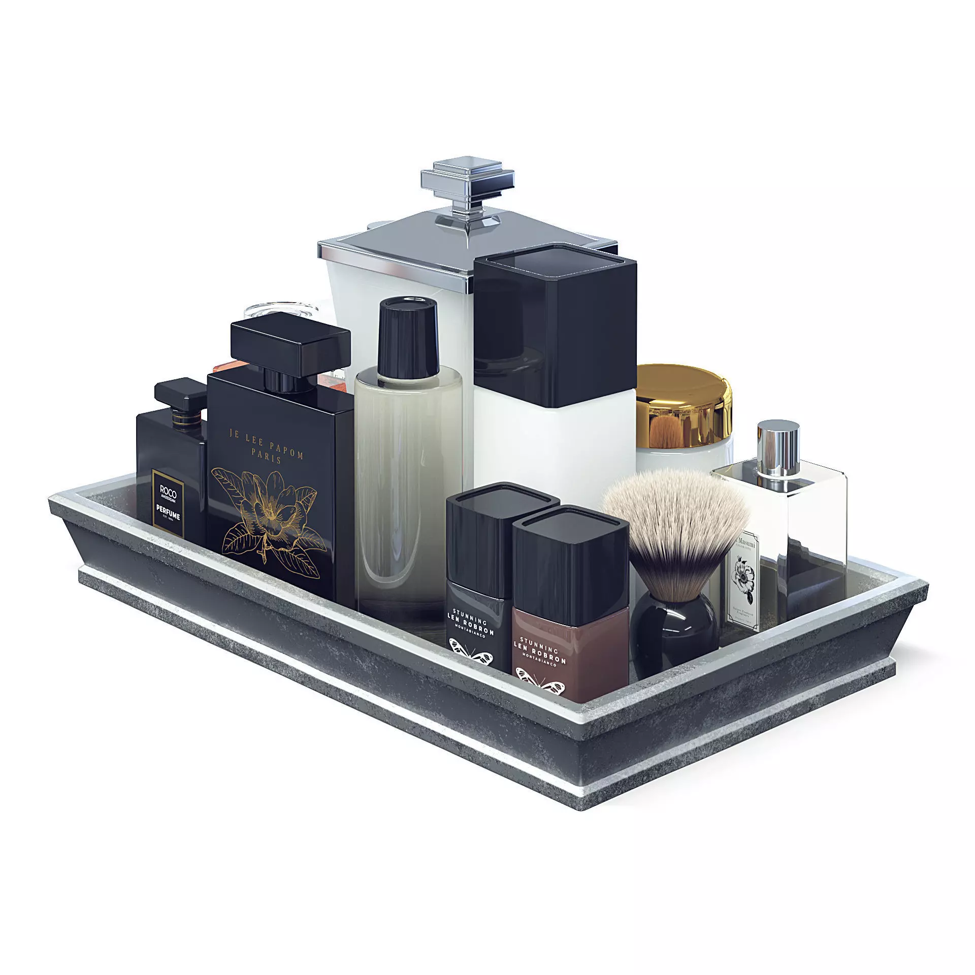 Cosmetics Set 3D Model bathroom vanity tray 3D model_0