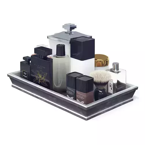 Cosmetics Set 3D Model bathroom vanity tray