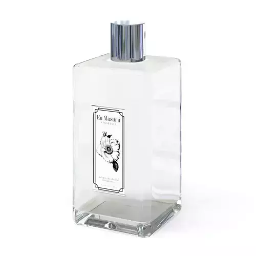Perfume 3D Model clear bottle with rose