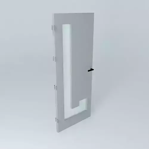 Letter "L", 3D door, very detail with glass, lock and hinger.