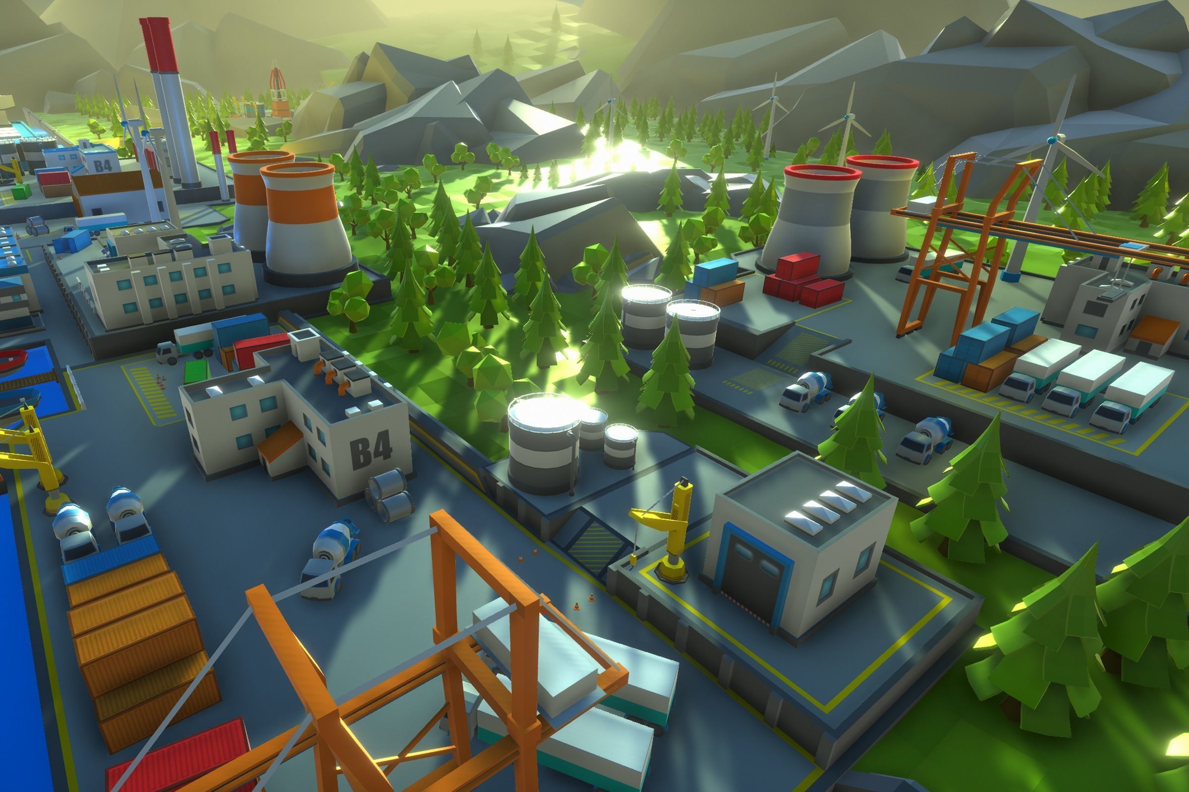 Unity Low Poly Dock Low-poly 3D model_3