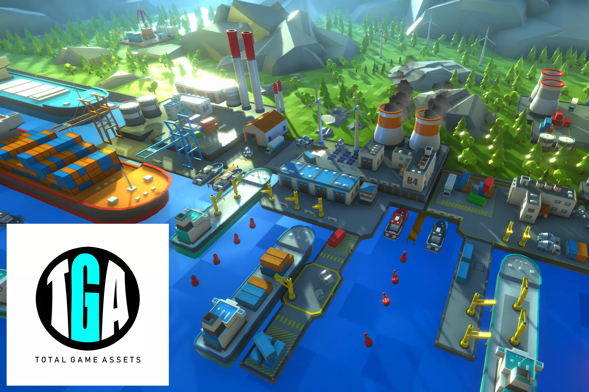 Unity Low Poly Dock Low-poly 3D model_0