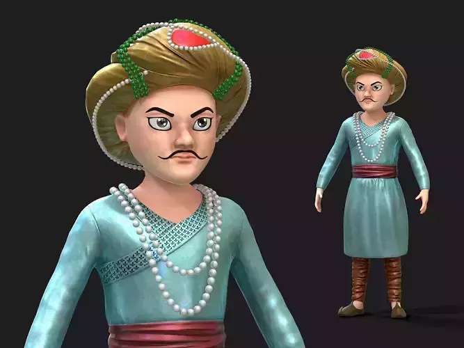 Sultan person wearing hat 3D model