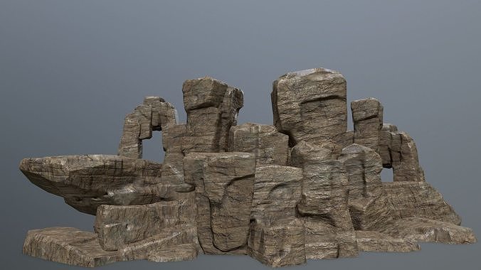 Rock Set Low-poly 3D model