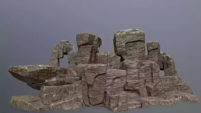 Rock Set Low-poly 3D model