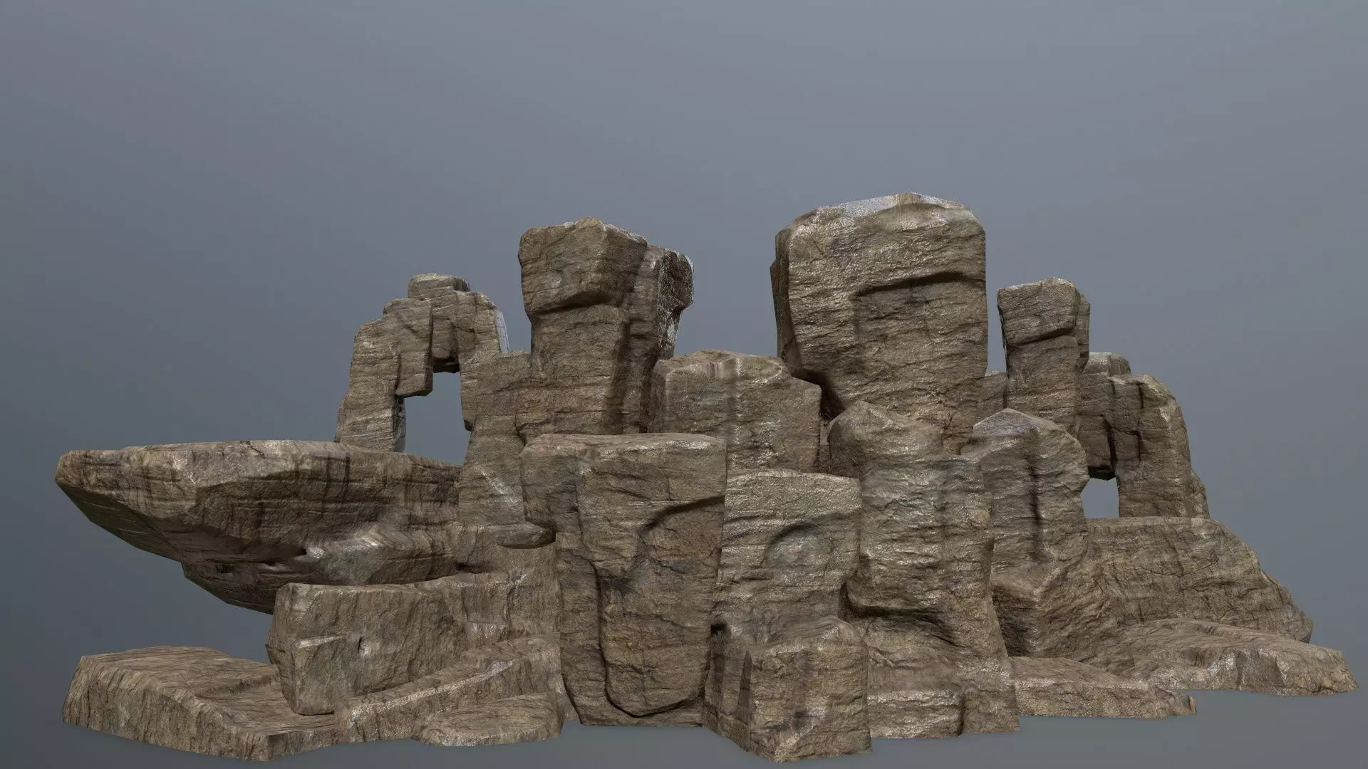 Rock Set Low-poly 3D model_0