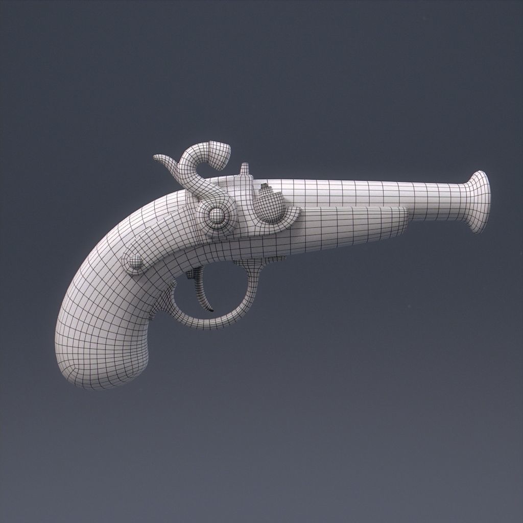 Pirate Pistol Low-poly 3D model_15