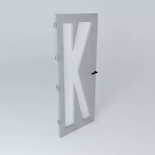 Letter K 3D door very detail with glass lock and hinger