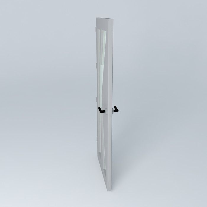 Letter K 3D door very detail with glass lock and hinger Free 3D model_2
