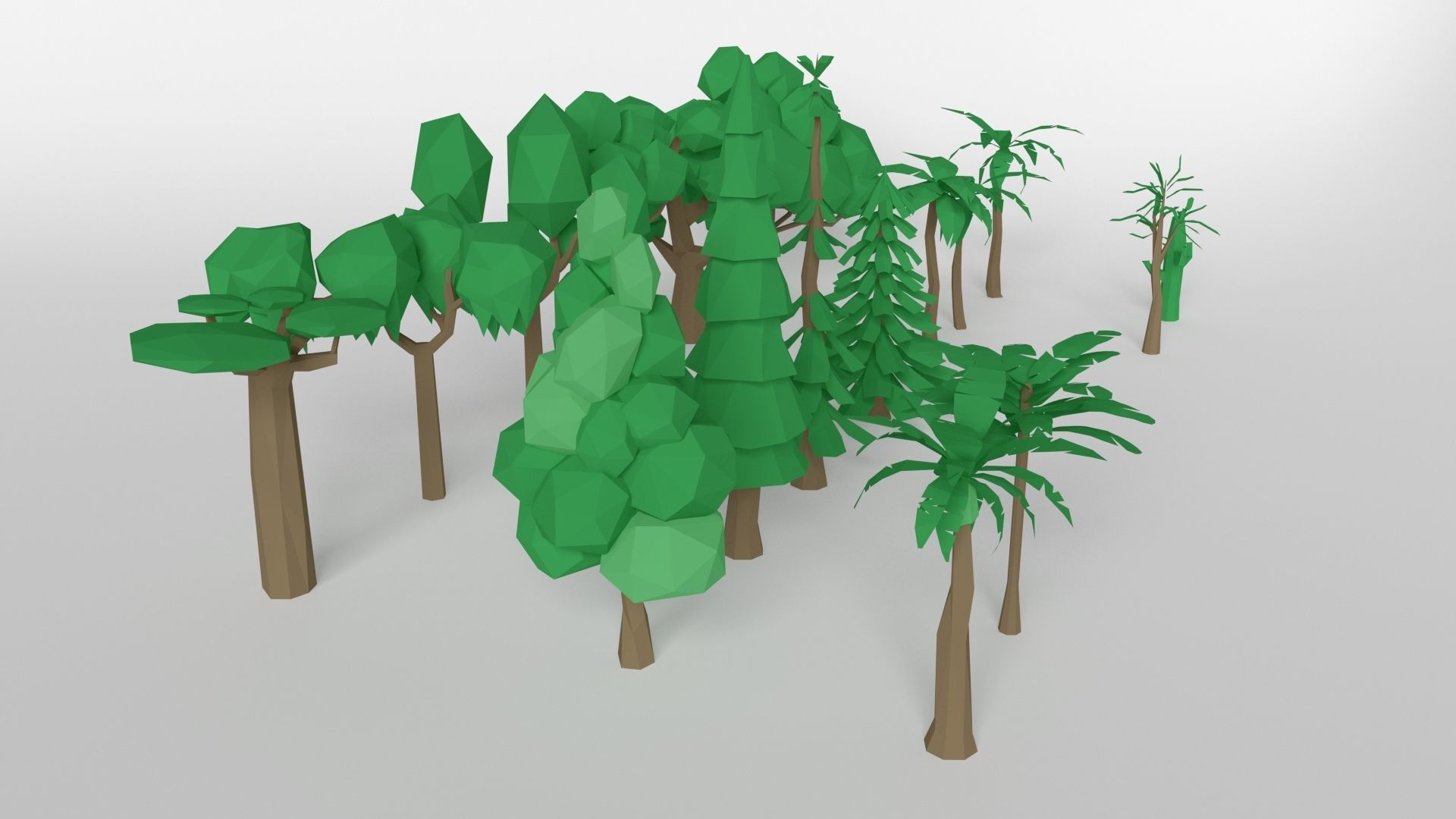 Low Poly Tree Pack Low-poly 3D model_3