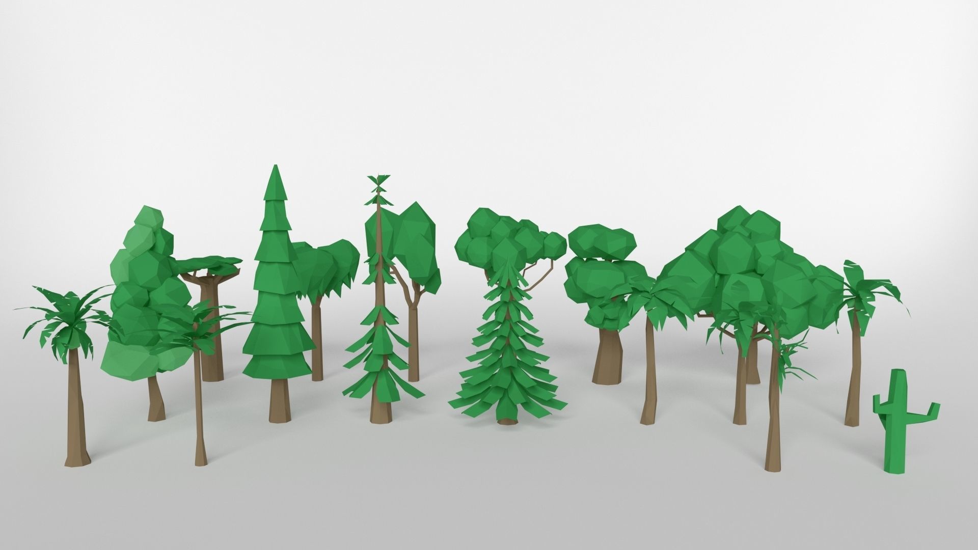 Low Poly Tree Pack Low-poly 3D model_2