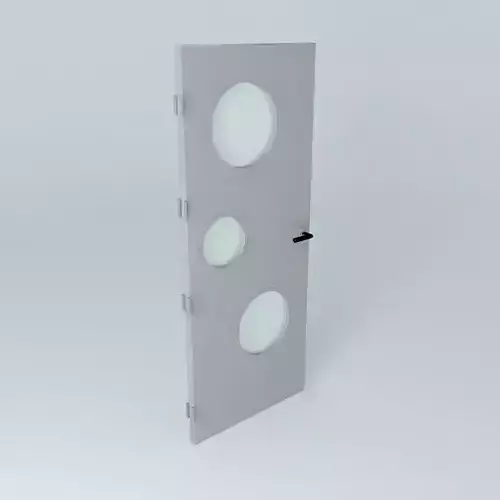 3D door, very detail with glass, lock and hinger.