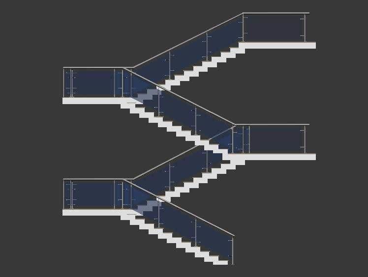 Architectural Stairs Case Design Low-poly 3D model_4