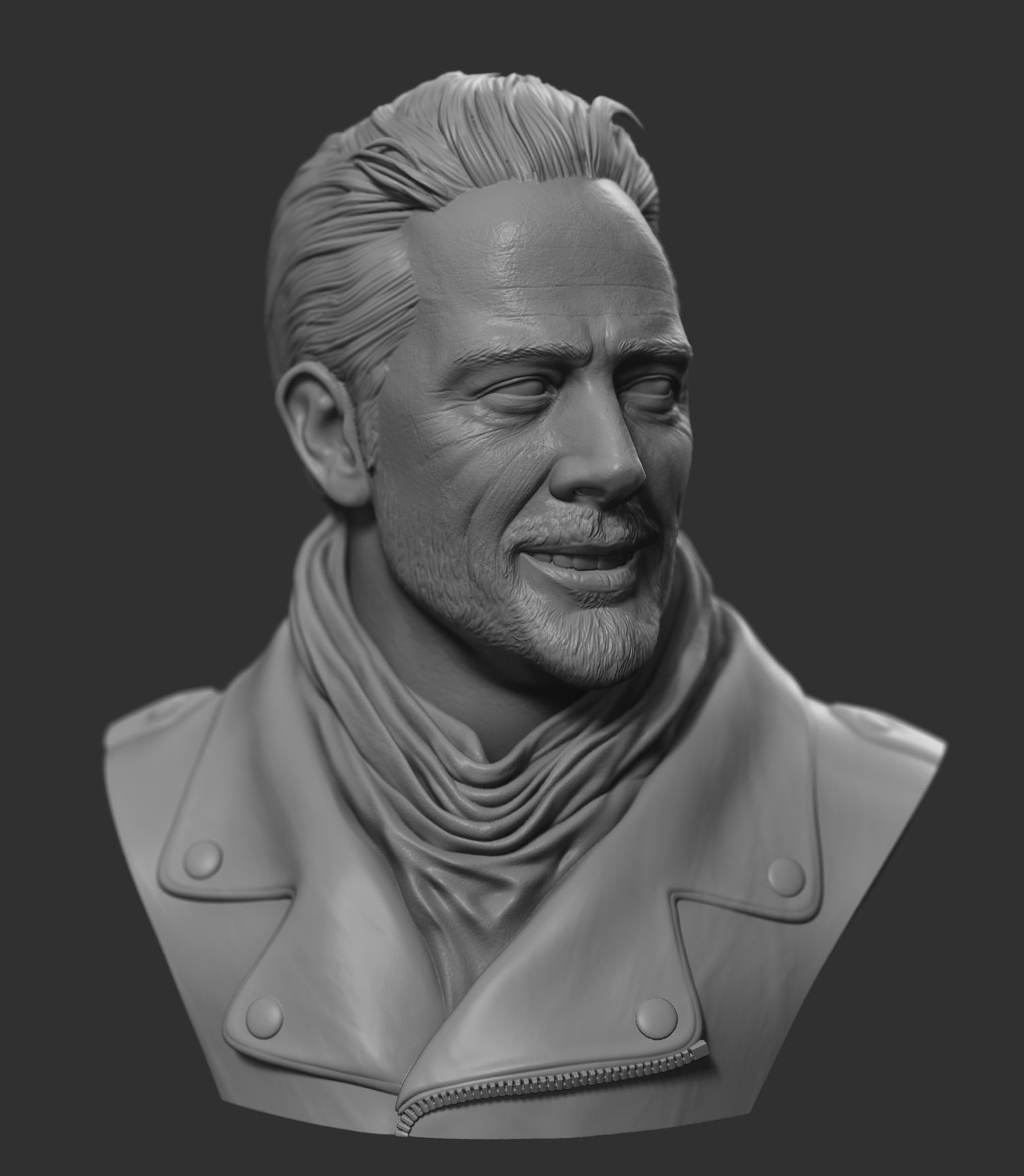 Negan - The Walking Dead Head Bust 3D print model_3