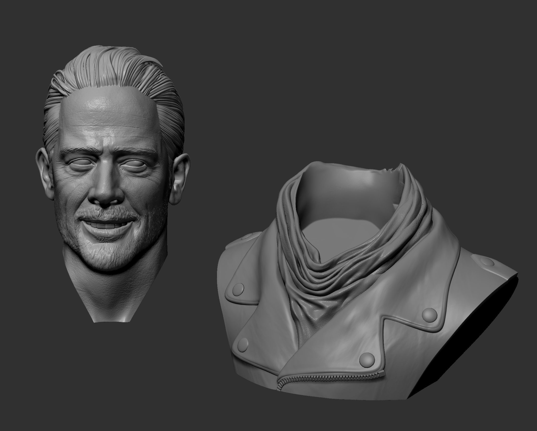 Negan - The Walking Dead Head Bust 3D print model_1