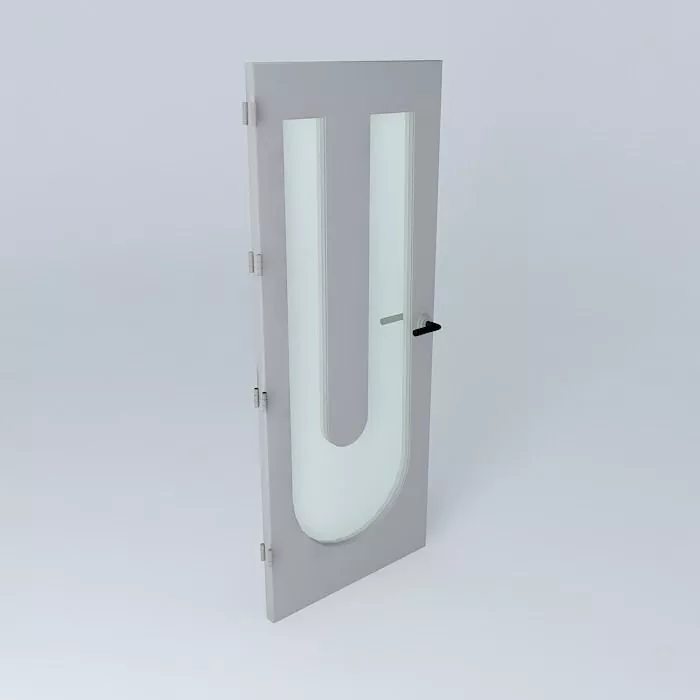 Letter U 3D door very lock and hinger Free 3D model