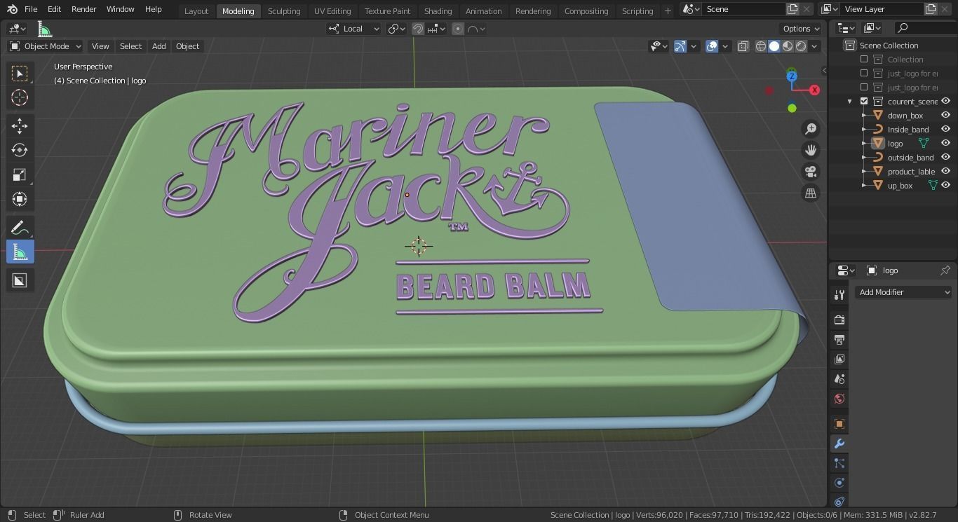 wax Box Low-poly 3D model_6