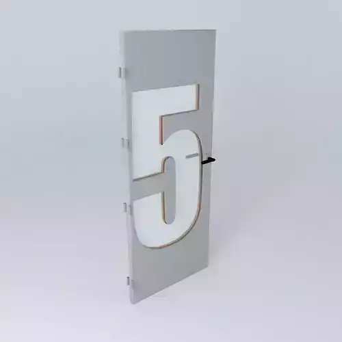 Wording 5 3D door very detail with glass  lock and hinger