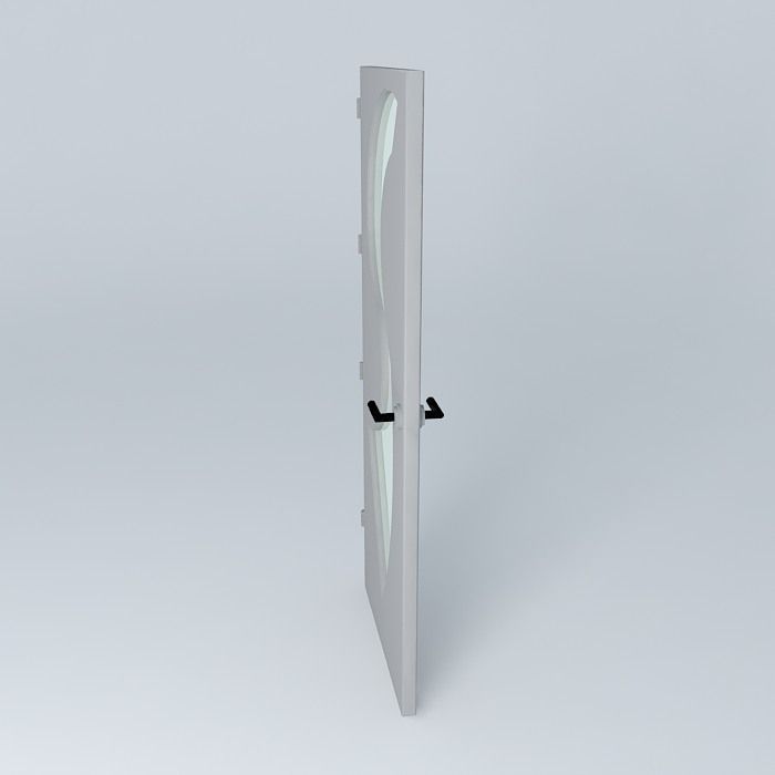 Letter S 3D door very detail with glass lock and hinger Free 3D model_2