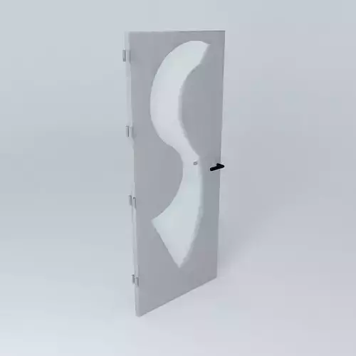 Letter S 3D door very detail with glass lock and hinger