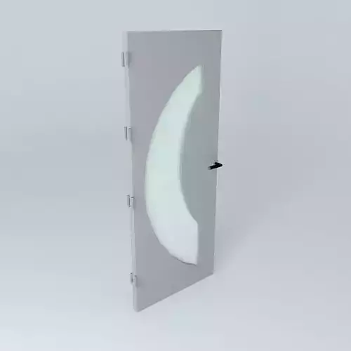 Letter "C", 3D door, very detail with glass, lock and hinger.