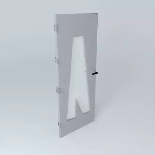 Letter "A", 3D door, very detail with glass, lock and hinger.