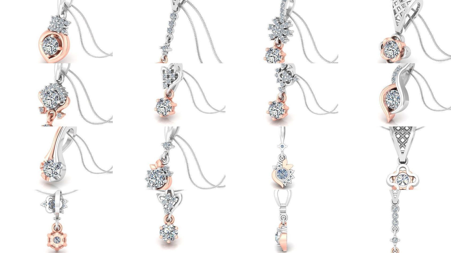 42 Solitaire Diamond Pendant 3dm stl render details bulk  3D Model Collection_5