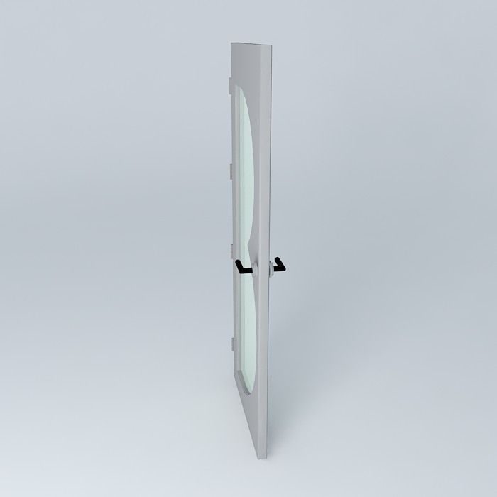 Letter "B", 3D door, very detail with glass, lock and hinger. Free 3D model_2
