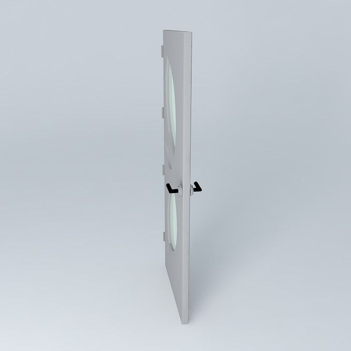 3D door, very detail with glass, lock and hinger. Free 3D model_2