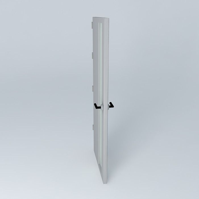 3D door very detail with glass lock and hinger Free 3D model_2