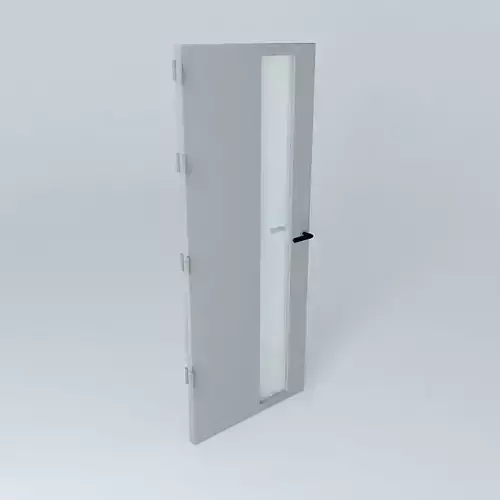 3D door very detail with glass lock and hinger Free 3D model