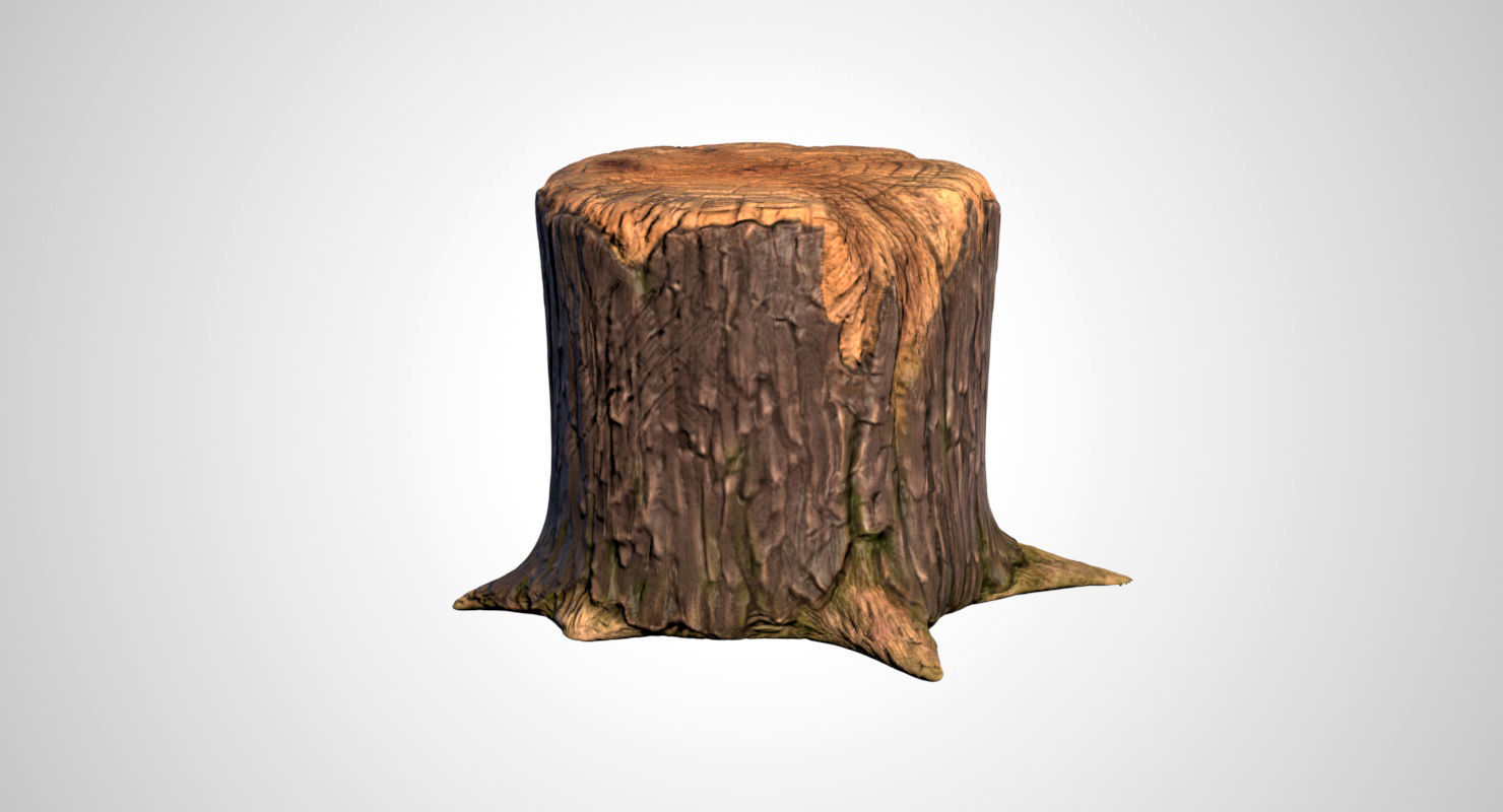 Stump tree 3D model_2