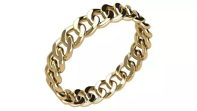 Cuban Link Chain Ring 4 mm wide