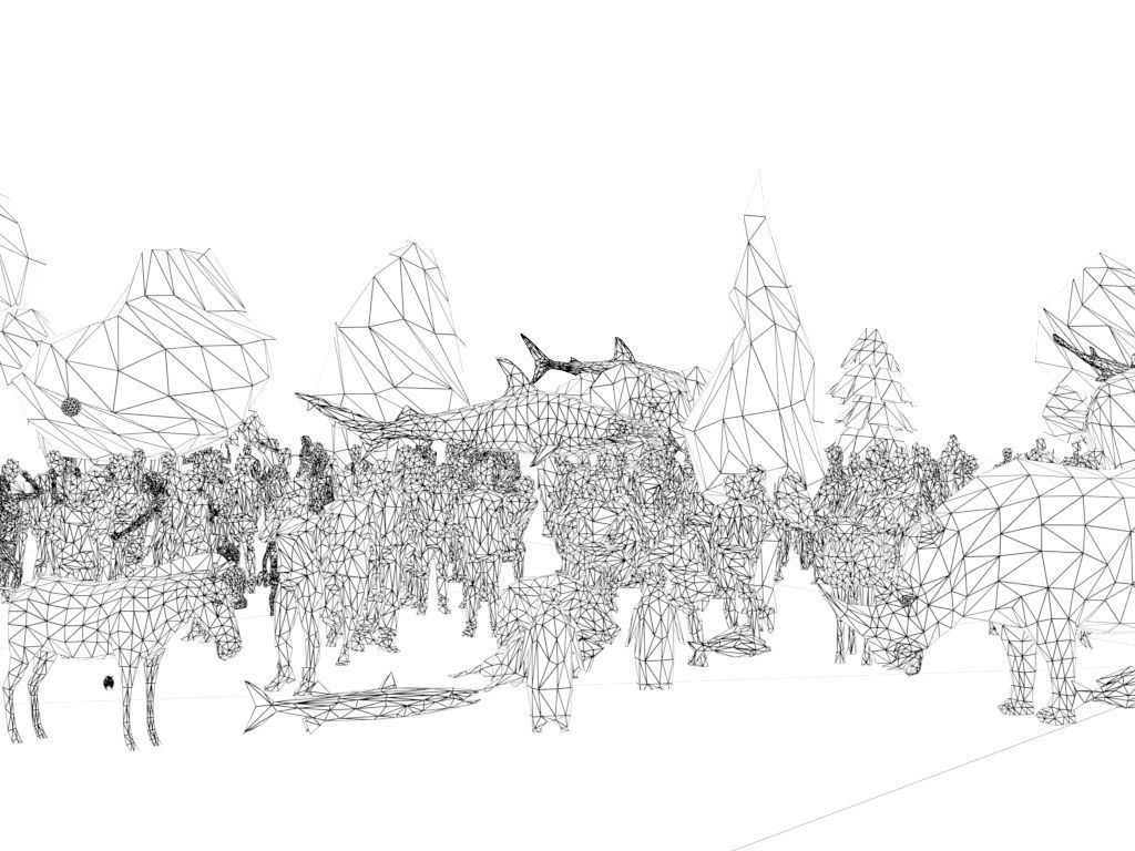 Big Low Poly Posed People and Animal Pack Low-poly 3D model Low-poly 3D model_8