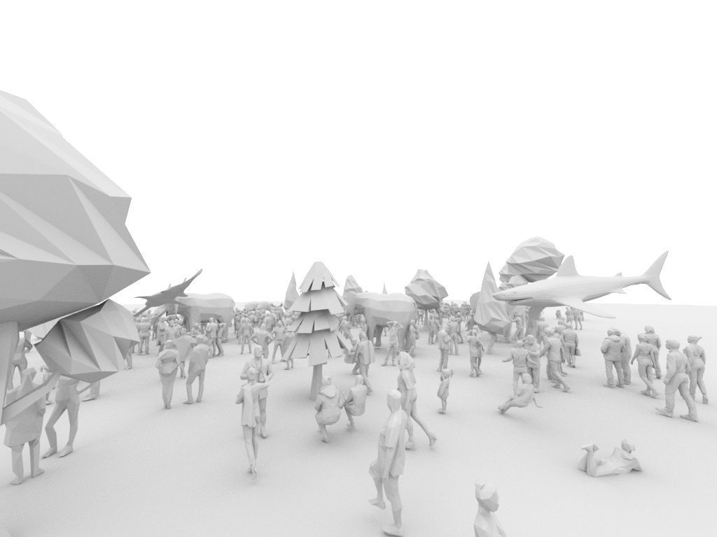 Big Low Poly Posed People and Animal Pack Low-poly 3D model Low-poly 3D model_6