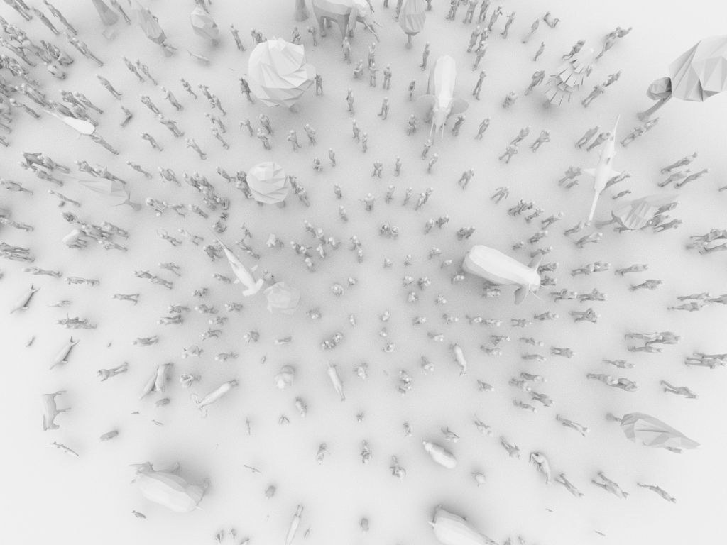 Big Low Poly Posed People and Animal Pack Low-poly 3D model Low-poly 3D model_7