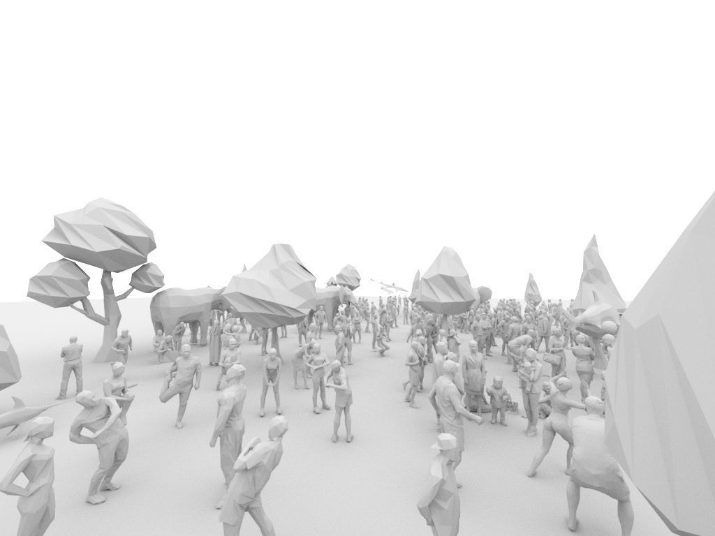 Big Low Poly Posed People and Animal Pack Low-poly 3D model Low-poly 3D model_4