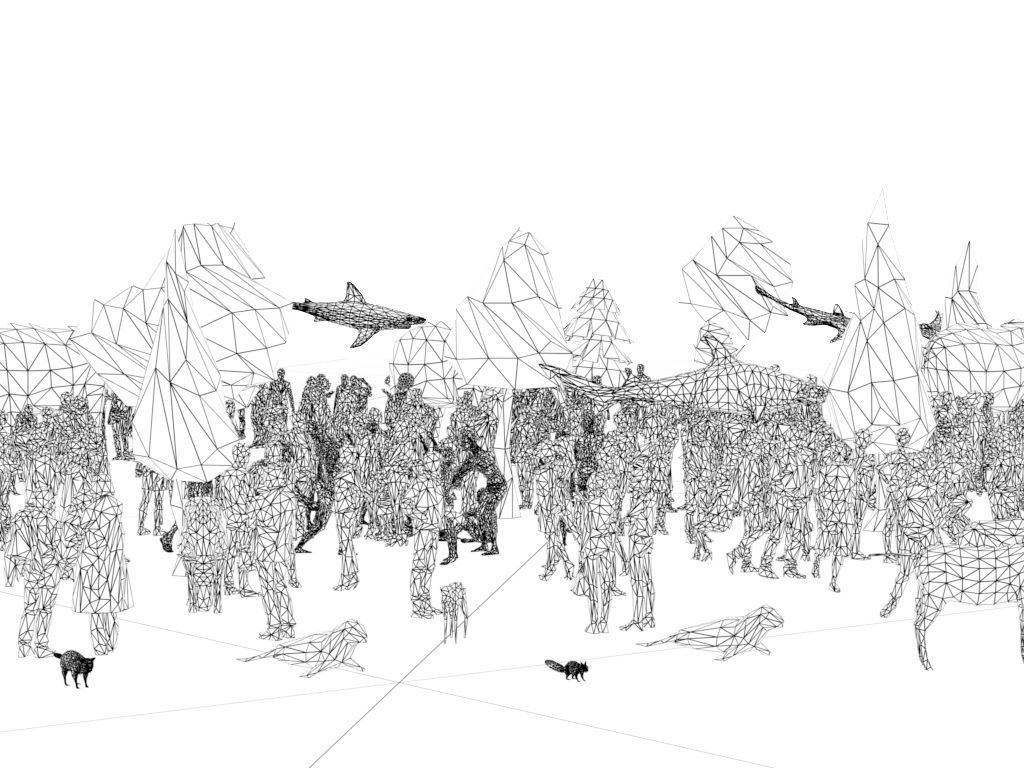 Big Low Poly Posed People and Animal Pack Low-poly 3D model Low-poly 3D model_11