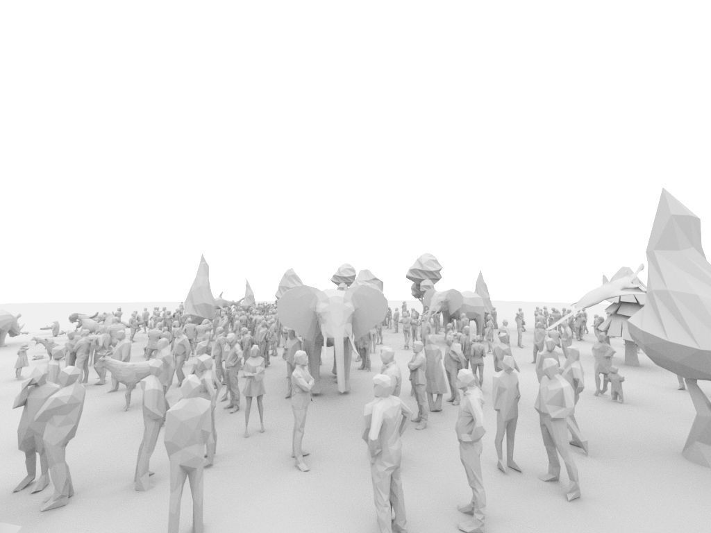 Big Low Poly Posed People and Animal Pack Low-poly 3D model Low-poly 3D model_5