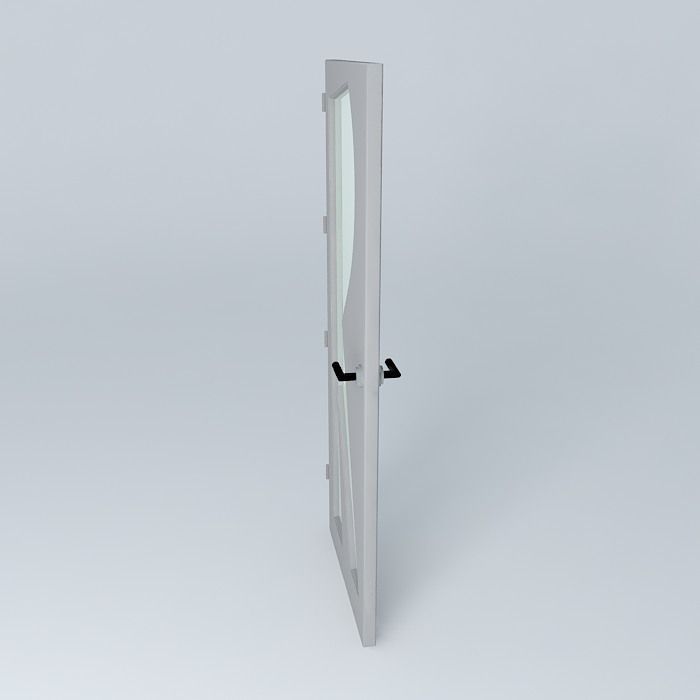 Letter R 3D door very detail with glass lock and hinger Free 3D model_2