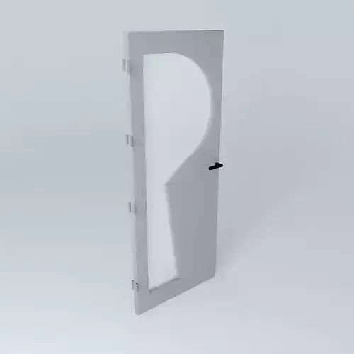 Letter P 3D door very detail with glass lock and hinger