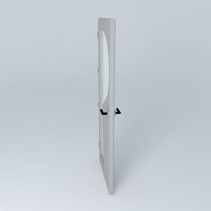 Letter P 3D door very detail with glass lock and hinger Free 3D model_2