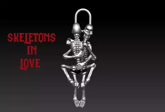 Skeletons in Love Original Funny Trinket